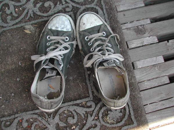 Paige left her work shoes behind.