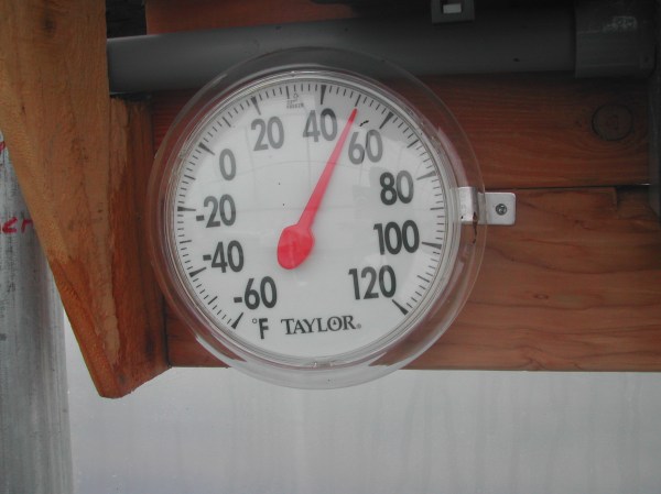Hoop house temp today at about 11:30 am. Even on freezing, overcast days, the hoop house is a nice place to work